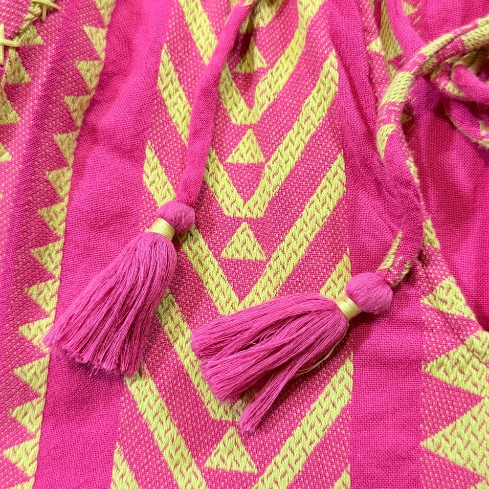 Anthropologie Maeve Dominique Tunic Dress pink yellow Geometric Boho Silhouette - Picture 4 of 15